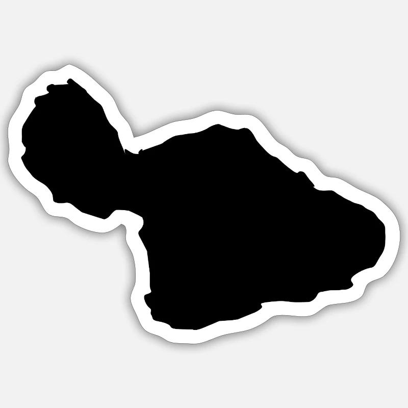Maui map - Sticker size S (10 x 10 cm) - white matte