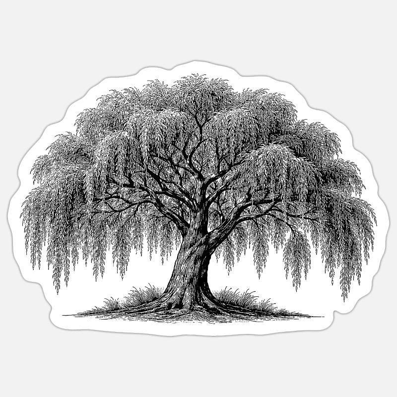 weeping willow Sticker size S (10 x 10 cm)