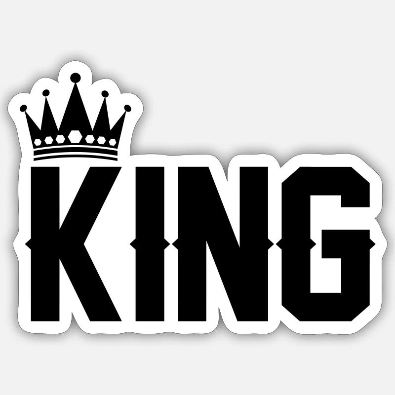 King - Sticker Größe S (10 x 10 cm) - Mattweiß