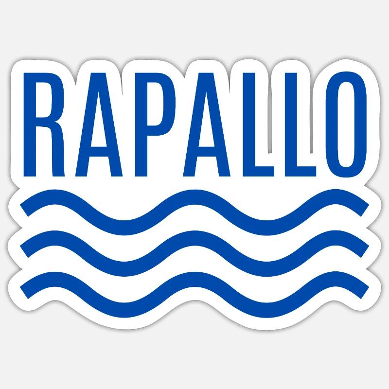 Rapallo Seawave-Emblem - Sticker Größe S (10 x 10 cm) - Mattweiß