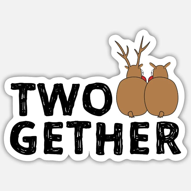 TWOGETHER - Sticker taille S (10 x 10 cm) - blanc mat