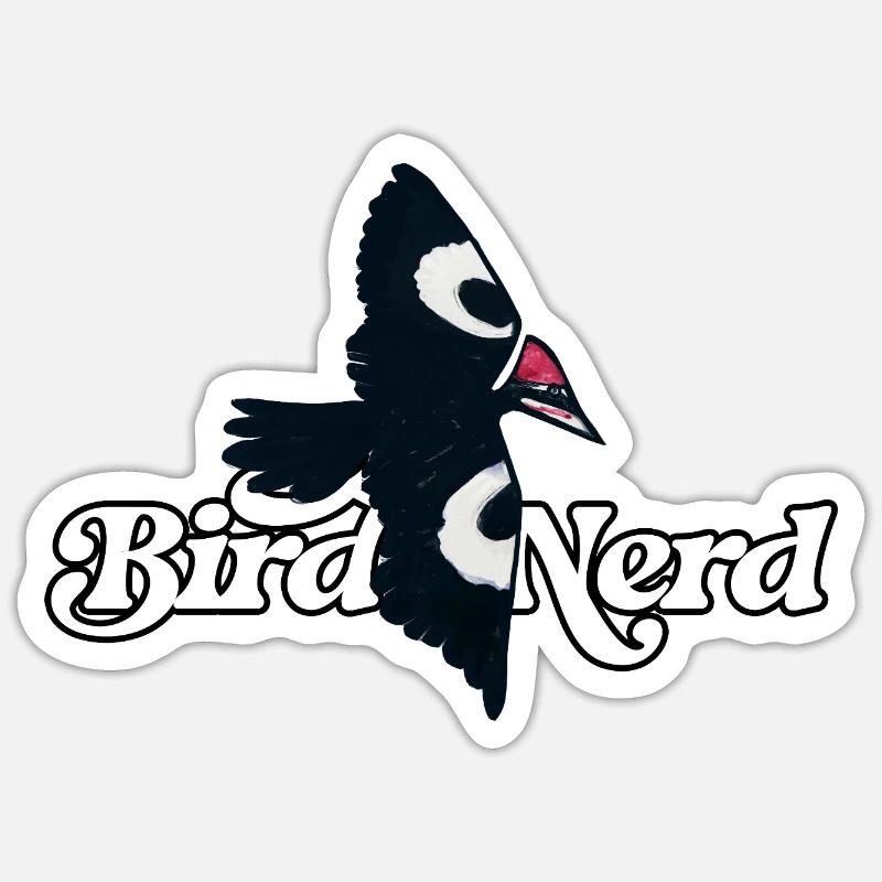 Bird Nerd Logo Tee - Sticker Größe S (10 x 10 cm) - Mattweiß
