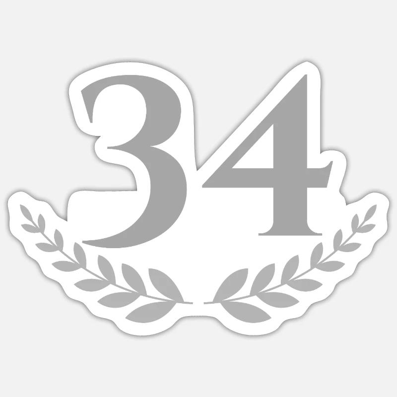 34 - Sticker size S (10 x 10 cm) - white matte