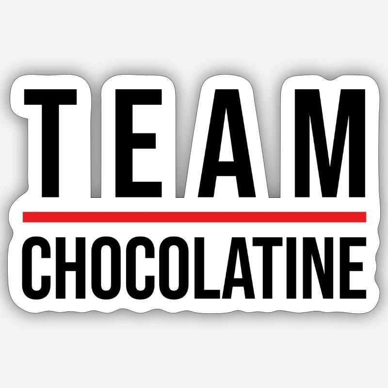 Team chocolatine - Sticker taille S (10 x 10 cm) - blanc mat