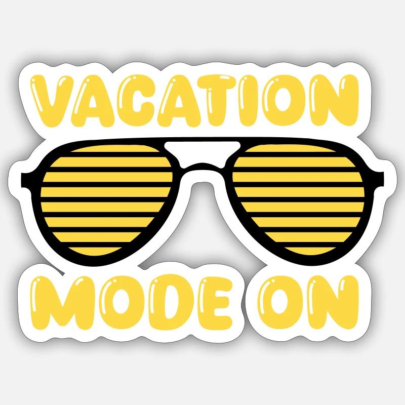 Vacation Mode On Retro - Sticker size S (10 x 10 cm) - white matte