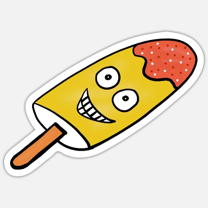Fröhliches Zitronen-Eis Eiskrem Kinder  - Sticker size S (10 x 10 cm) - white matte