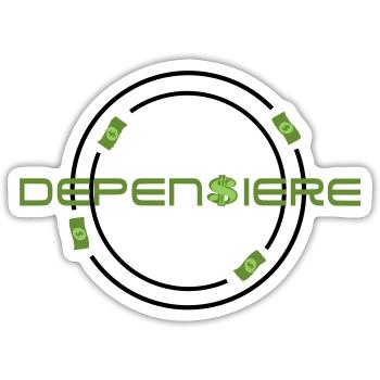 Depensière  - Sticker taille S (10 x 10 cm) - blanc mat - Devant