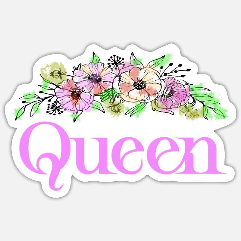 Queen - Sticker taille S (10 x 10 cm) - blanc mat