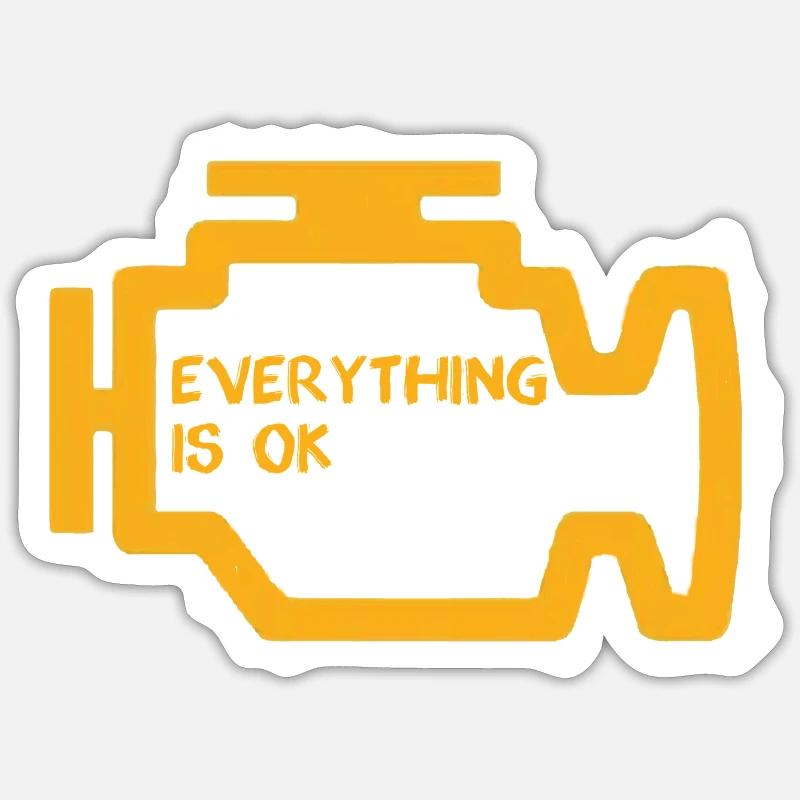 Check Engine Light - Sticker size S (10 x 10 cm) - white matte