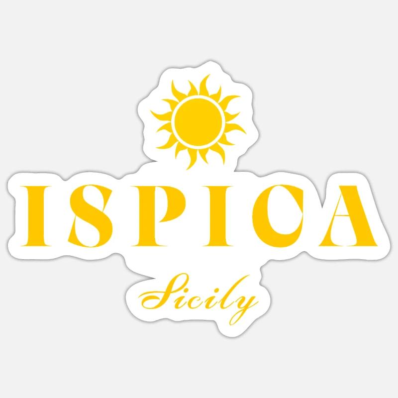 Ispica Sicily Suncrest Logo - Sticker size S (10 x 10 cm) - white matte