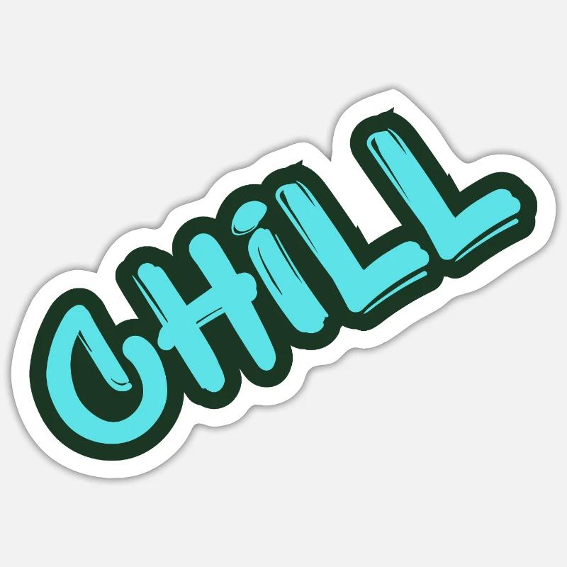 Chill Neon Graffiti - Sticker size S (10 x 10 cm) - white matte