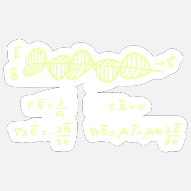 Les équations de Maxwell - Sticker taille S (10 x 10 cm) - blanc mat