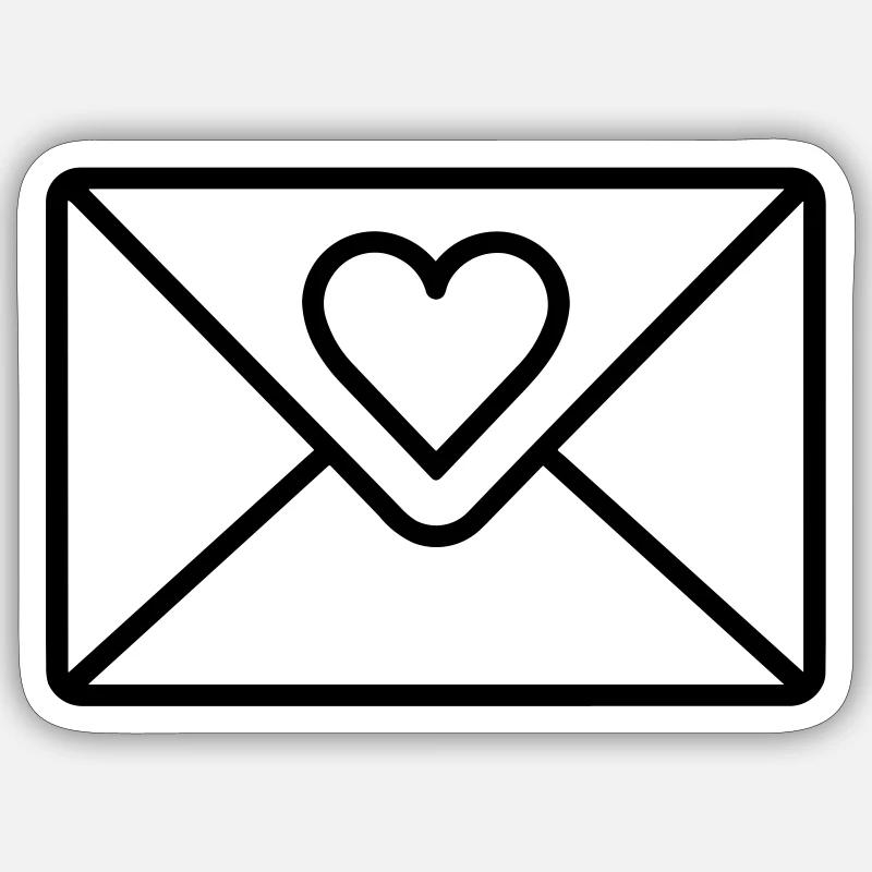lettre d’amour - Sticker taille S (10 x 10 cm) - blanc mat