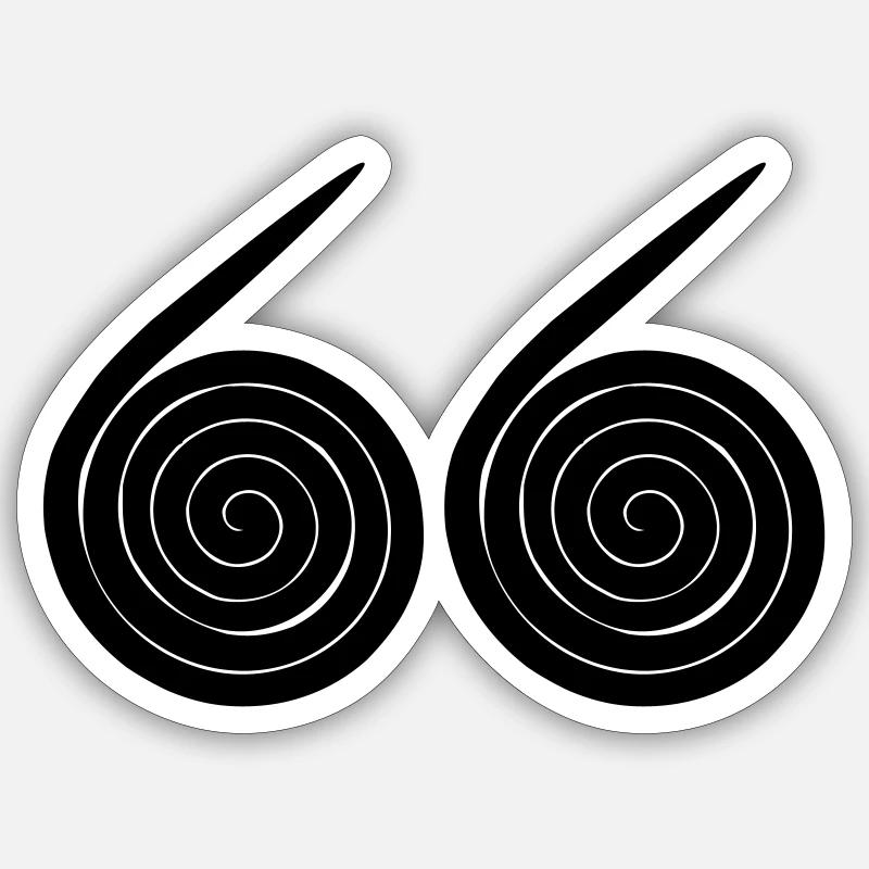 Escargots numéro 66 - Sticker taille S (10 x 10 cm) - blanc mat