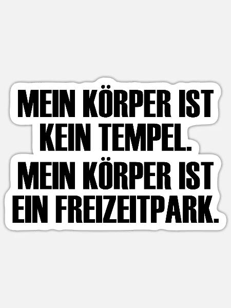 Mein Körper ist ein Freizeitpark! - Sticker Größe S (10 x 10 cm) - Mattweiß