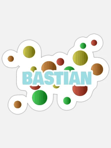 Bastian als Vorname - Sticker Größe S (10 x 10 cm) - Mattweiß