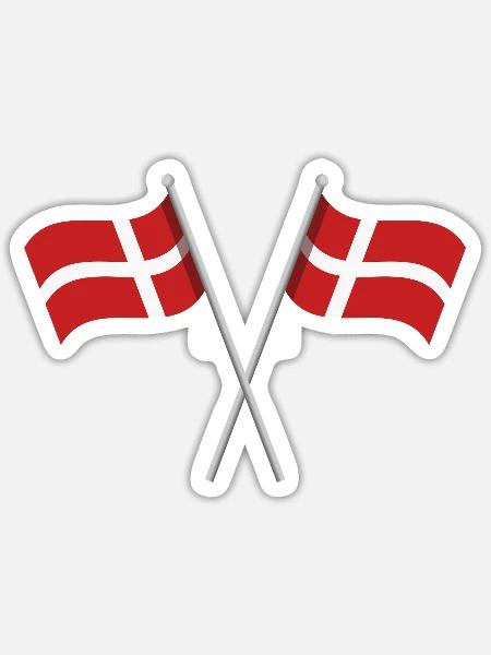 Dänische Flagge - Sticker Größe S (10 x 10 cm) - Mattweiß