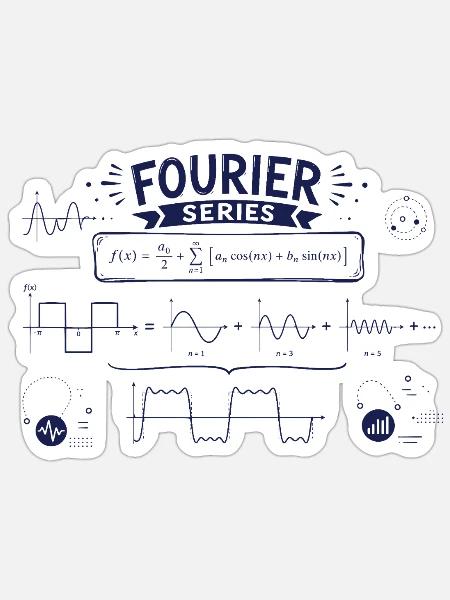 Fourier-Serie - Sticker Größe S (10 x 10 cm) - Mattweiß