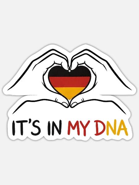 Es liegt in meiner DNA Deutschland - Sticker Größe S (10 x 10 cm) - Mattweiß
