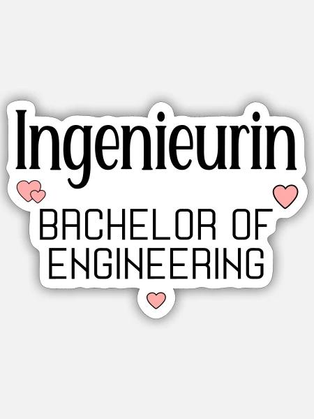 Studium Ingenieurwissenschaften Ingenieurin - Sticker Größe S (10 x 10 cm) - Mattweiß