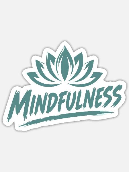 Mindfulness Achtsamkeit Lotusblumen Meditation - Sticker Größe S (10 x 10 cm) - Mattweiß