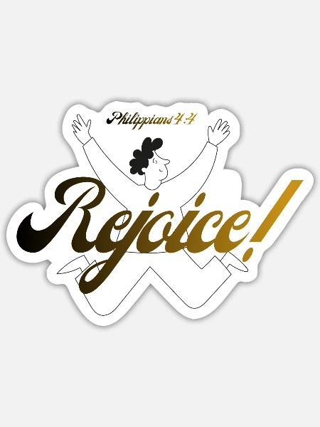 Freue dich immer im Herrn - Sticker Größe S (10 x 10 cm) - Mattweiß