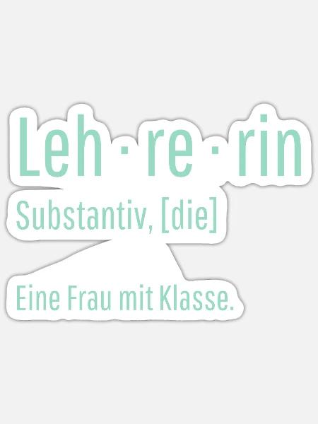 Lehrerin Substantiv Definition Schule Geschenk - Sticker Größe S (10 x 10 cm) - Mattweiß