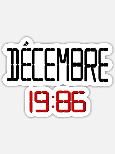 Dezember 1986 Jubiläum - Sticker Größe S (10 x 10 cm) - Mattweiß