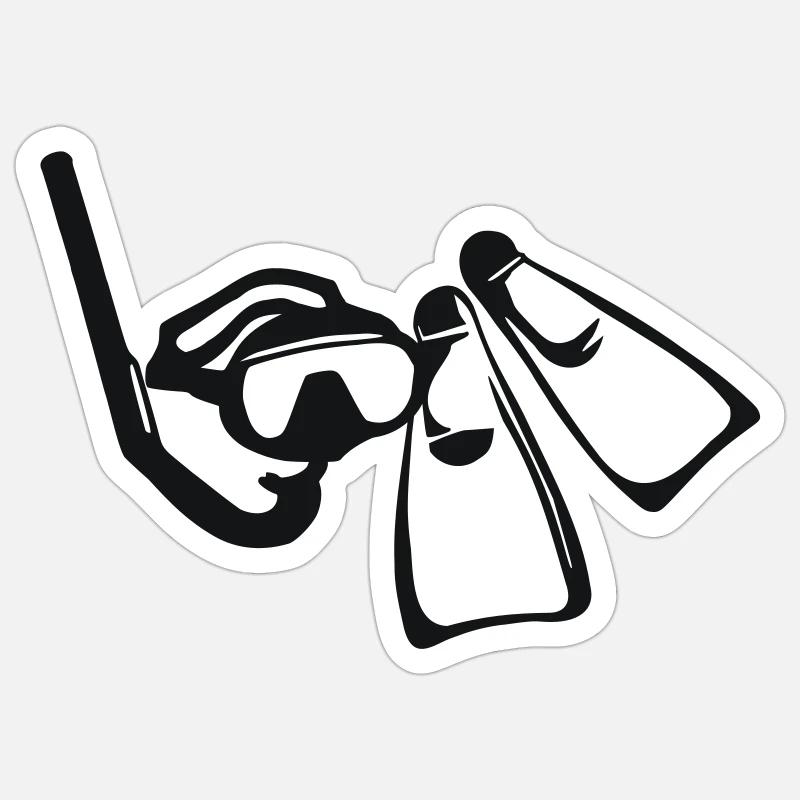 Plongée - Sticker taille S (10 x 10 cm) - blanc mat