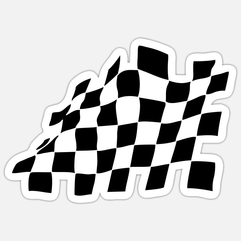 RACE, AIM, FLAG - Sticker taille S (10 x 10 cm) - blanc mat