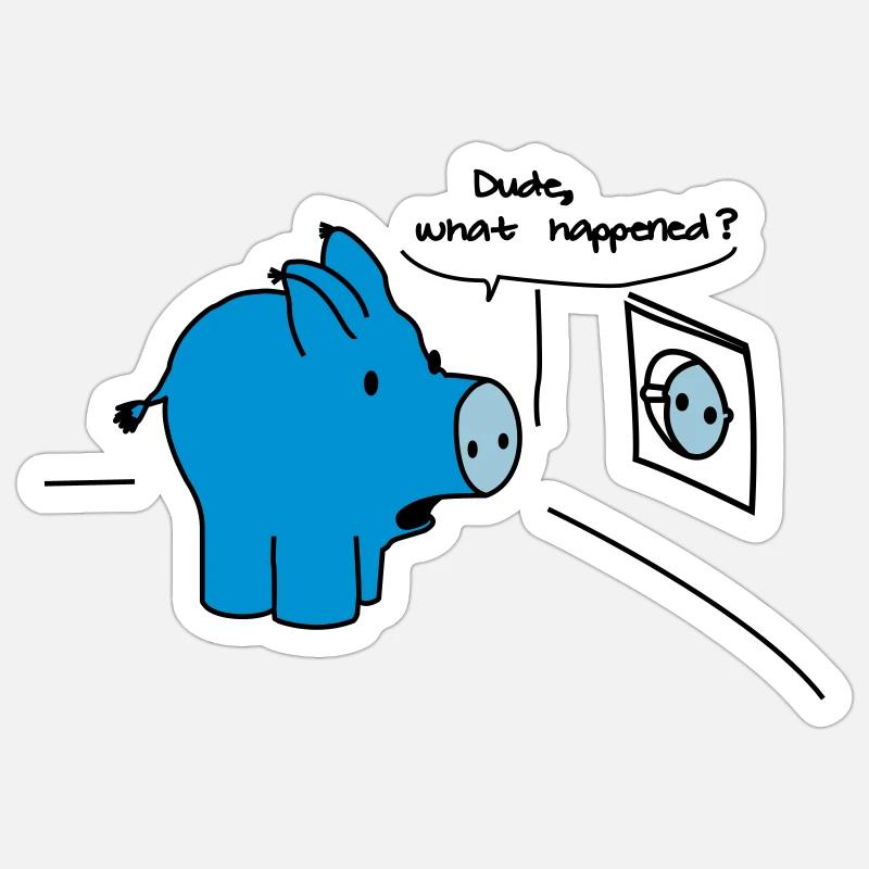 Dude what, happend? - Sticker size S (10 x 10 cm) - white matte