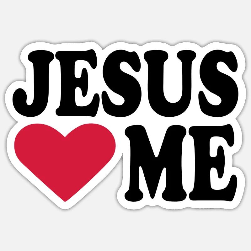 Jesus - Sticker Größe S (10 x 10 cm) - Mattweiß