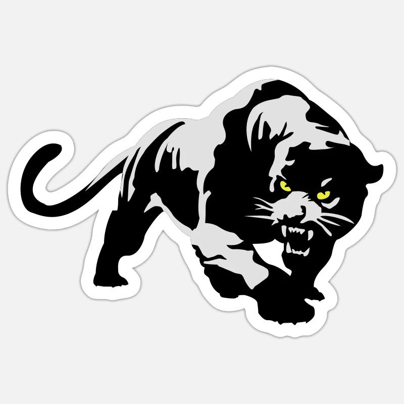 Panther - Sticker taille S (10 x 10 cm) - blanc mat