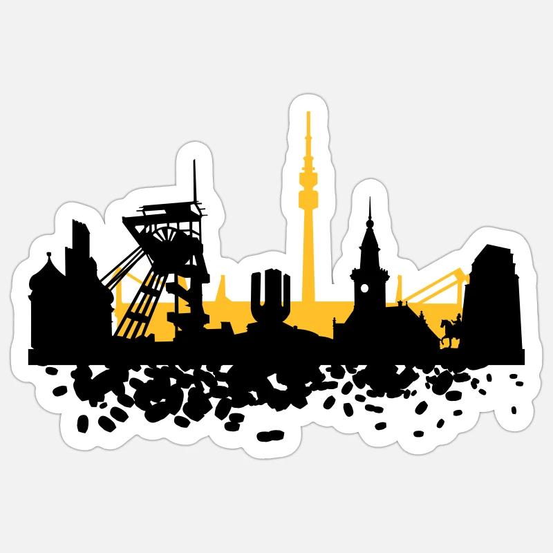 Dortmund Skyline - Sticker size S (10 x 10 cm) - white matte