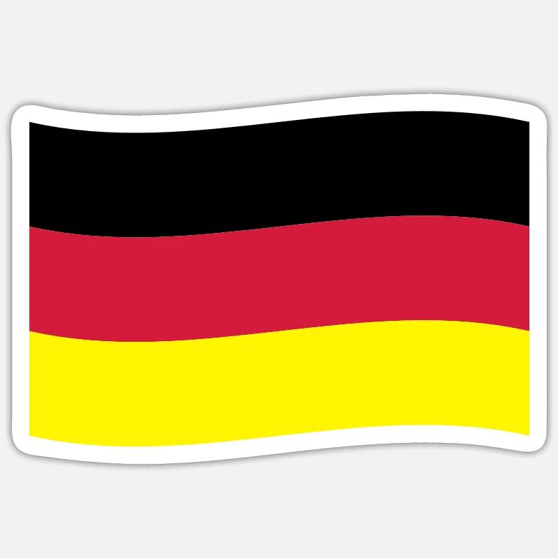 Drapeau de l'Allemagne - Sticker taille S (10 x 10 cm) - blanc mat