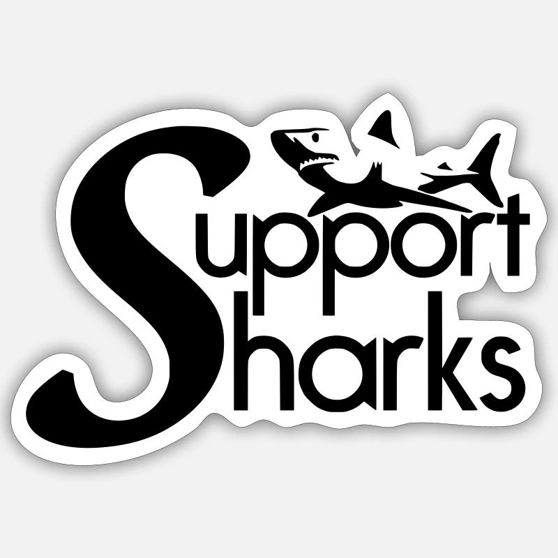 Support Sharks - Sticker size S (10 x 10 cm) - white matte