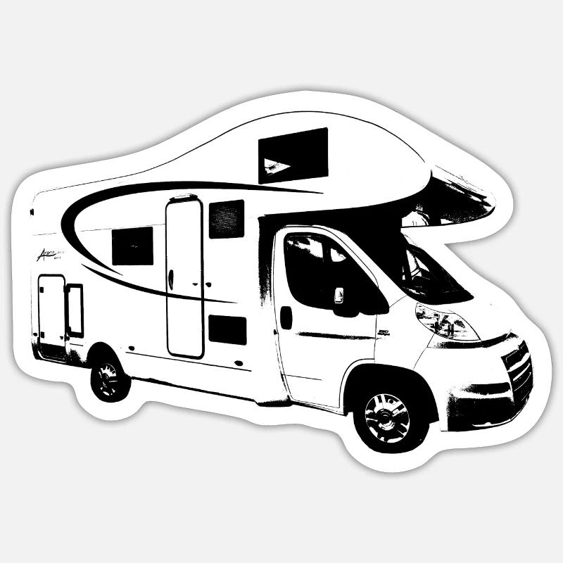 Camper - Sticker size S (10 x 10 cm) - white matte