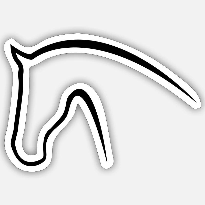 Pferdekopf - Sticker size S (10 x 10 cm) - white matte