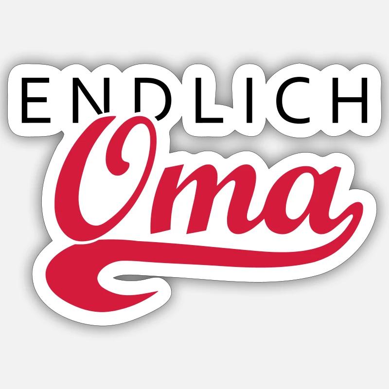 Endlich Oma 2C - Farbwechsel - Sticker Größe S (10 x 10 cm) - Mattweiß