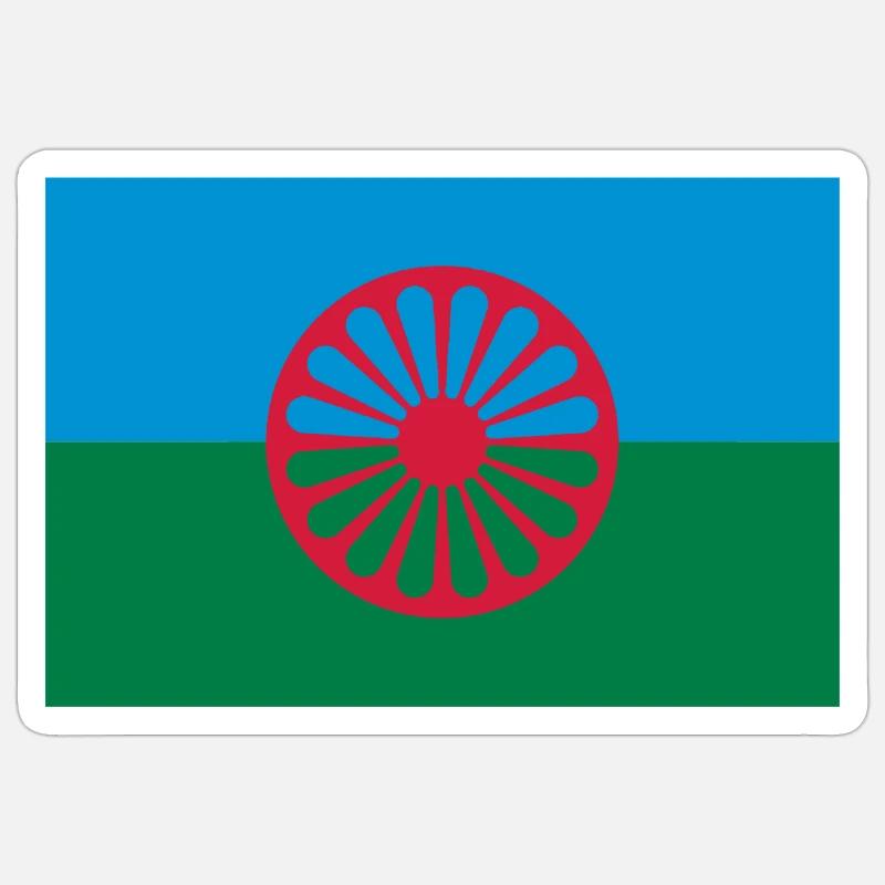 Drapeaux des Roms (V) Sticker taille S (10 x 10 cm)