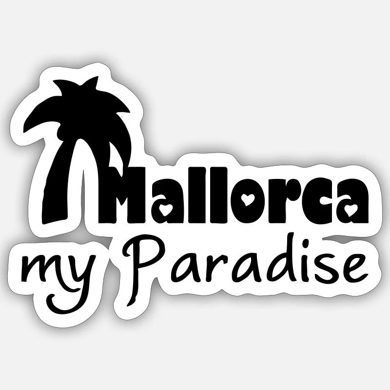 Mallorca Paradise Spanien Urlaub Geschenk - Sticker Größe S (10 x 10 cm) - Mattweiß