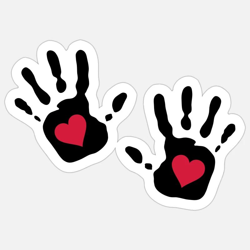 heartcutout2_2c - Sticker Größe S (10 x 10 cm) - Mattweiß