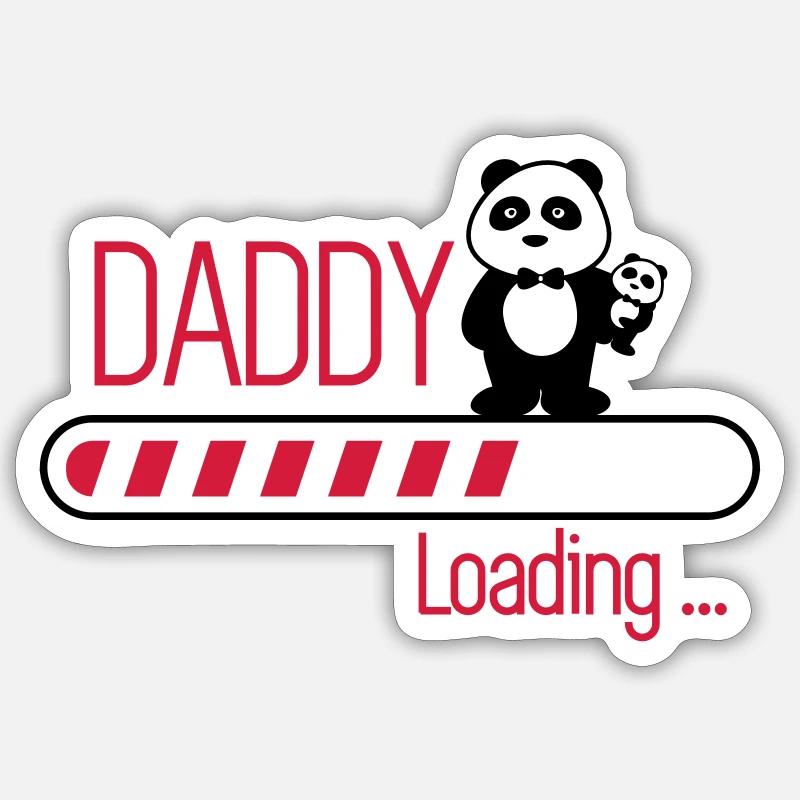 Daddy loading - Papa en cours - Sticker taille S (10 x 10 cm) - blanc mat