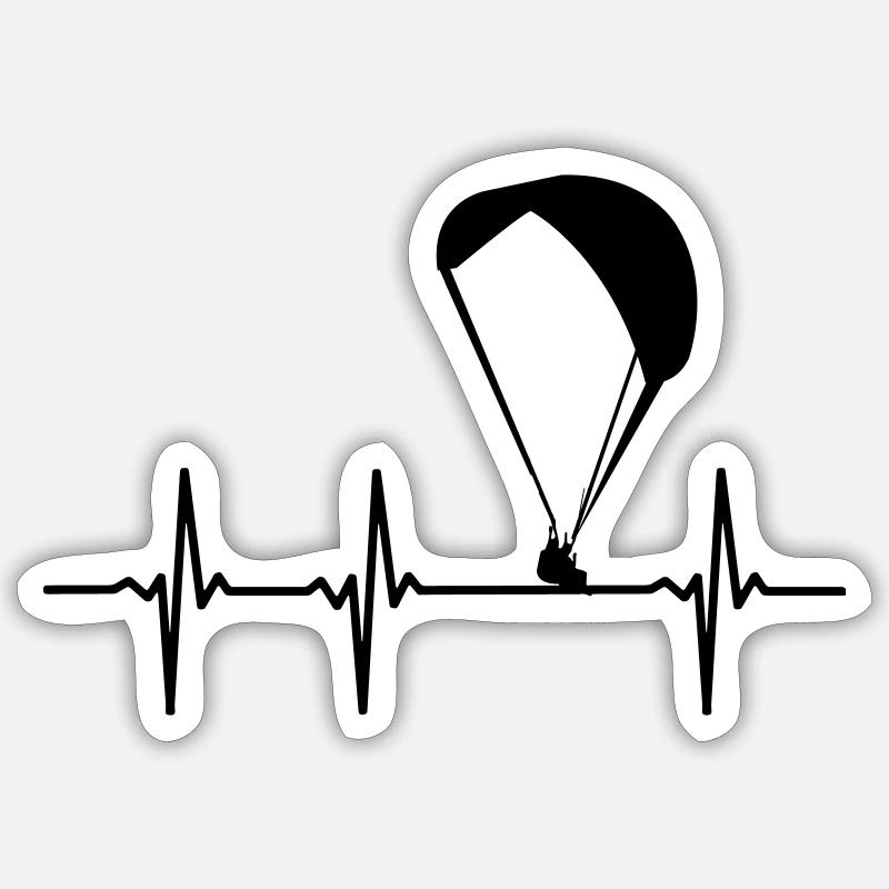 Paraglider ECG - Sticker size S (10 x 10 cm) - white matte