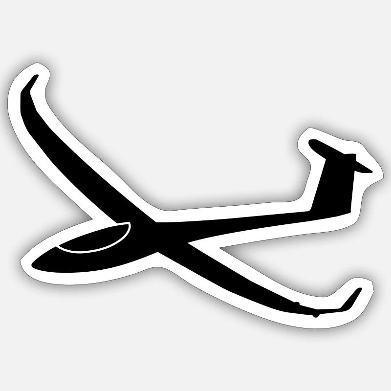 js3 segelflugzeug - Sticker Größe S (10 x 10 cm) - Mattweiß