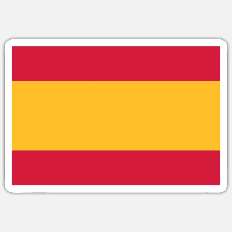 Spain flag - Sticker taille S (10 x 10 cm) - blanc mat