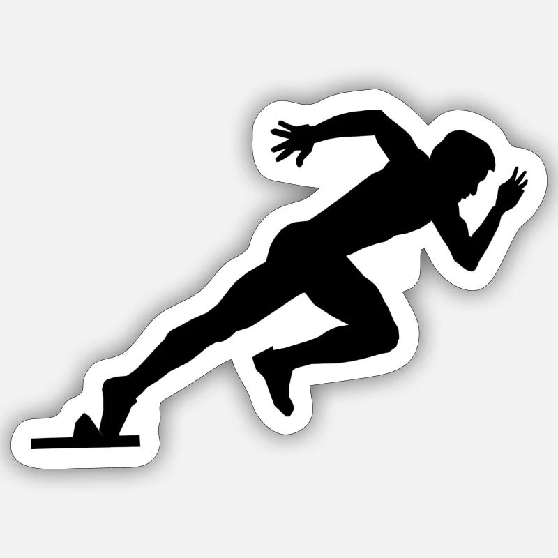 sprinter - Sticker taille S (10 x 10 cm) - blanc mat