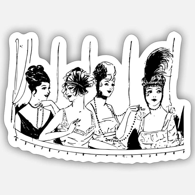 copines - Sticker taille S (10 x 10 cm) - blanc mat