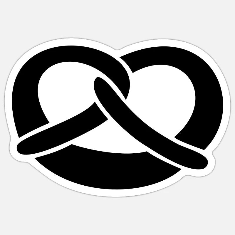 Pretzel - Sticker taille S (10 x 10 cm) - blanc mat