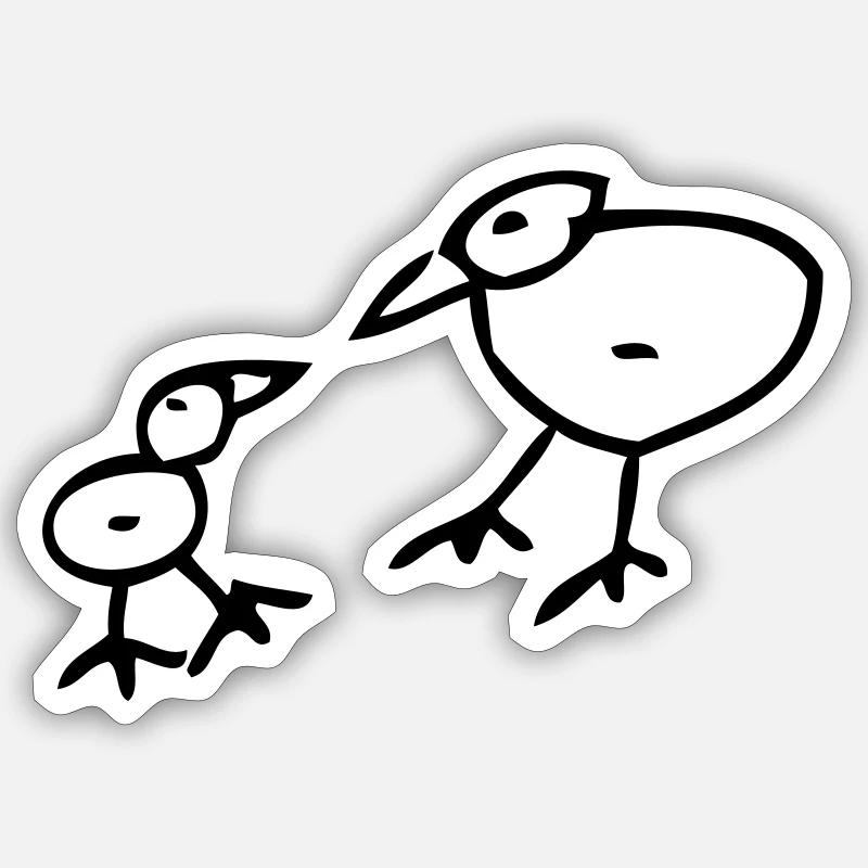 bird - Sticker size S (10 x 10 cm) - white matte